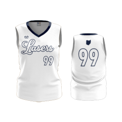 3113 FD Womens V-Neck Sleeveless LASERS-08-WHITEOUT