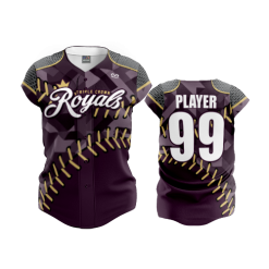 3094 FD Womens Full Button Capsleeve TRIPLE-CROWN-ROYALS-3