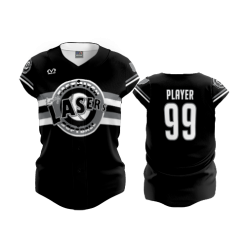 3128 FD Womens Full Button Capsleeve LASERS-BLACK-09-1