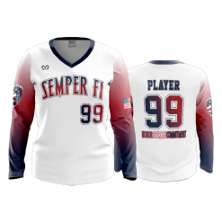 3146 FD Womens V-Neck Longsleeve SEMPER-FI-FULL