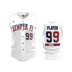 3146 FD Womens Full Button Sleeveless SEMPER-FI-FULL