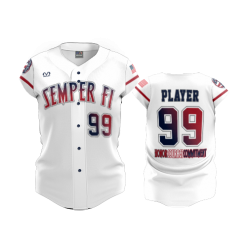 3146 FD Womens Full Button Capsleeve SEMPER-FI-FULL