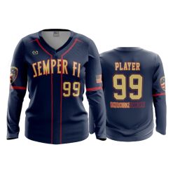 3146 FD Womens V-Neck Longsleeve SEMPER-FI-NAVYS