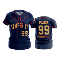 3146 FD WOMENS 2 BUTTON SCOOP NECK CL SEMPER-FI-NAVYS