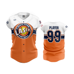 2909 FD Womens Full Button Capsleeve LASERS-ORANGE-2021-1
