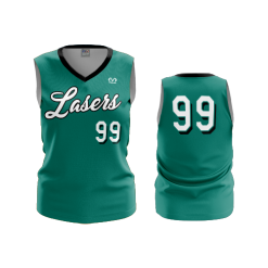 3141 FD Womens V-Neck Sleeveless LASERS-TEAL-1