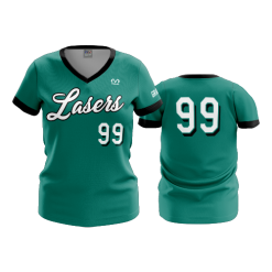 3141 FD Womens V-Neck LASERS-TEAL-1