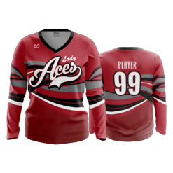 3150 FD Womens V-Neck Longsleeve LADY-ACES-1