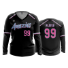 2612 FD Womens V-Neck Longsleeve AMAZINS-BLACK