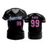 2612 FD Womens V-Neck AMAZINS-BLACK