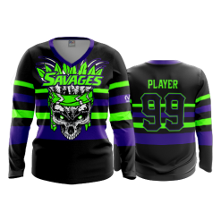 3140 FD Womens V-Neck Longsleeve SAVAGES-1-FLO INK + $5