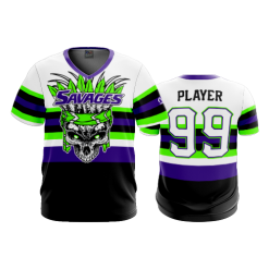 3140 FD Sport V-Neck MENS SAVAGES-2-FLO INK + $5