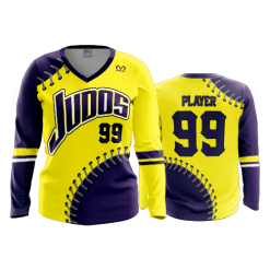 3143 FD Womens V-Neck Longsleeve JUDOS-2-FLO INK + $5