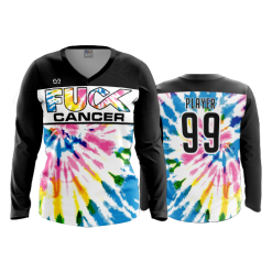 2828 FD Womens V-Neck Longsleeve FUCK-CANCER