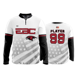 3169 FD Quarter Zip Batting Jacket LS EBC-2020-8U-WHITE
