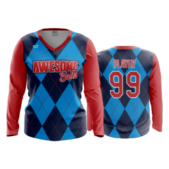 3153 FD Womens V-Neck Longsleeve AWESOME-BALLS-2