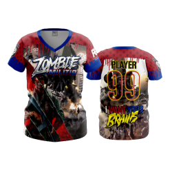 994 FD Womens V-Neck ZOMBIE-MILITIA-1