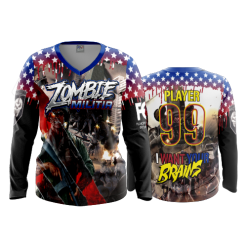 994 FD Womens V-Neck Longsleeve ZOMBIE-MILITIA-2