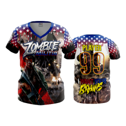 994 FD Womens V-Neck ZOMBIE-MILITIA-2