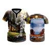 2097 FD WOMENS 2 BUTTON SCOOP NECK CL LOG-CABIN-1