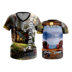 2097 FD Womens V-Neck LOG-CABIN-1