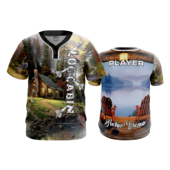 2097 FD MENS 2 BUTTON SCOOP NECK CL LOG-CABIN-1
