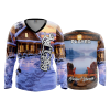 2097 FD Womens V-Neck Longsleeve LOG-CABIN-2