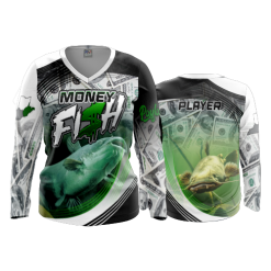 1857 FD Womens V-Neck Longsleeve MONEY-FISH-2