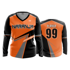 3175 FD Womens V-Neck Longsleeve NARANJA-2