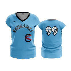 3219 FD Womens V-Neck Capsleeve REDHAWKS-ALT-ADDONS