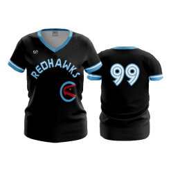 3219 FD Womens V-Neck REDHAWKS-BASEBALL-ALT-2