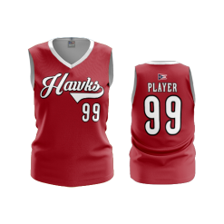 3219 FD Womens V-Neck Sleeveless REDHAWKS-BASEBALL-PIN-1