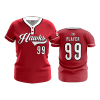 3219 FD WOMENS 2 BUTTON SCOOP NECK CL REDHAWKS-BASEBALL-PIN-1