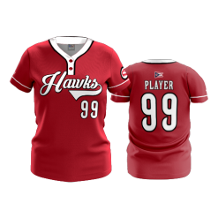 3219 FD WOMENS 2 BUTTON SCOOP NECK CL REDHAWKS-BASEBALL-PIN-1