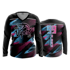 2416 FD Womens V-Neck Longsleeve NWI-VIPERS-SNAKE-LOGO-1