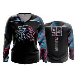 2416 FD Womens V-Neck Longsleeve NWI-VIPERS-SNAKE-LOGO-2
