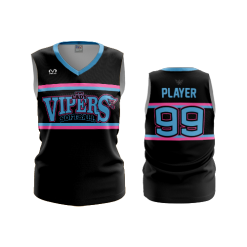 2416 FD Womens V-Neck Sleeveless NWI-VIPERS-TEXT-LOGO-1
