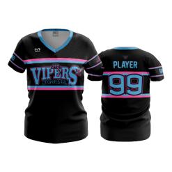 2416 FD Womens V-Neck NWI-VIPERS-TEXT-LOGO-1