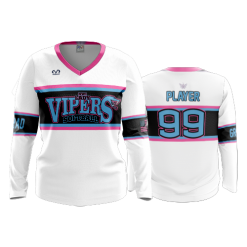 2416 FD Womens V-Neck Longsleeve NWI-VIPERS-TEXT-LOGO-2