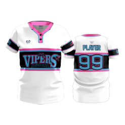 2416 FD WOMENS 2 BUTTON SCOOP NECK CL NWI-VIPERS-TEXT-LOGO-2