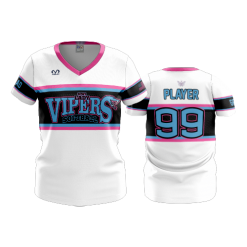 2416 FD Womens V-Neck NWI-VIPERS-TEXT-LOGO-2