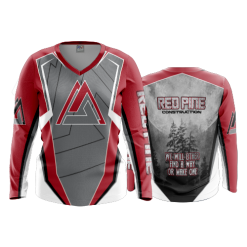 3222 FD Womens V-Neck Longsleeve RED-PINE-CONSTRUCTION