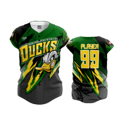 3218 FD Womens Full Button Capsleeve DIAMOND-STATE-DUCKS-1