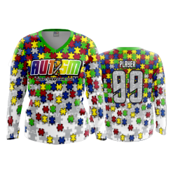 3216 FD Womens V-Neck Longsleeve POP-SLO-AUTISM