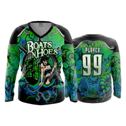 3211 FD Womens V-Neck Longsleeve POP-SLO-BOATS-N-HOES