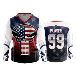 3204 FD Womens V-Neck Longsleeve POP-SLO-PATRIOT-PUNISH