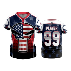 3204 FD WOMENS 2 BUTTON SCOOP NECK CL POP-SLO-PATRIOT-PUNISH