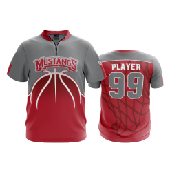 3229 FD Quarter Zip SS - Ribbed Collar WESTFALL-MUSTANGS-BBALL