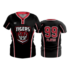 2573 FD WOMENS 2 BUTTON SCOOP NECK CL CENTRAL-OHIO-TIGERS-BLK