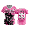 2921 FD Womens V-Neck OUTLAWS-AND-OUTSIDERS-WHITE-PINK-1